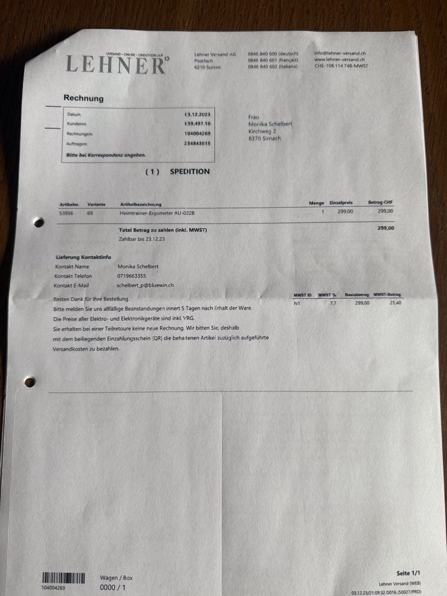 Hometrainer: Heimtrainer - Ergometer Au-022B – Usato da Sirnach venduto da Famisa 8