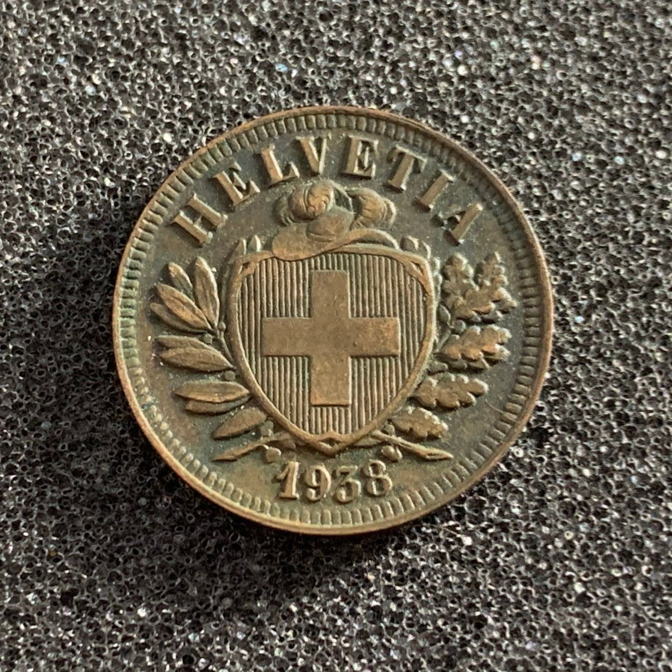Alle Münzen: 2 Rappen 1938 (221) – Gebraucht aus Reitnau von tb-muenzen