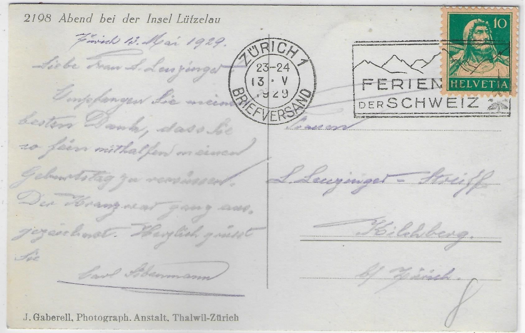 Cartoline postali: Abend bei der Insel Lützelau – Usato da Ettingen venduto da Kartenplanet 1