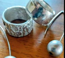 bandringe silber massiv, handmade (39g) ohrhänger titan