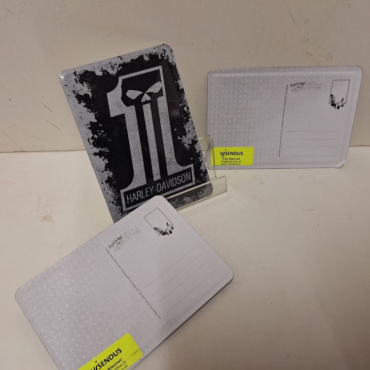 Harley-Davidson Insegne: 2 Stk. Harley-Davidson Postkarte, Metall, NEU, Sammlerstück! – Nuovo (secondo la descrizione) da Brugg AG venduto da bacbac5757