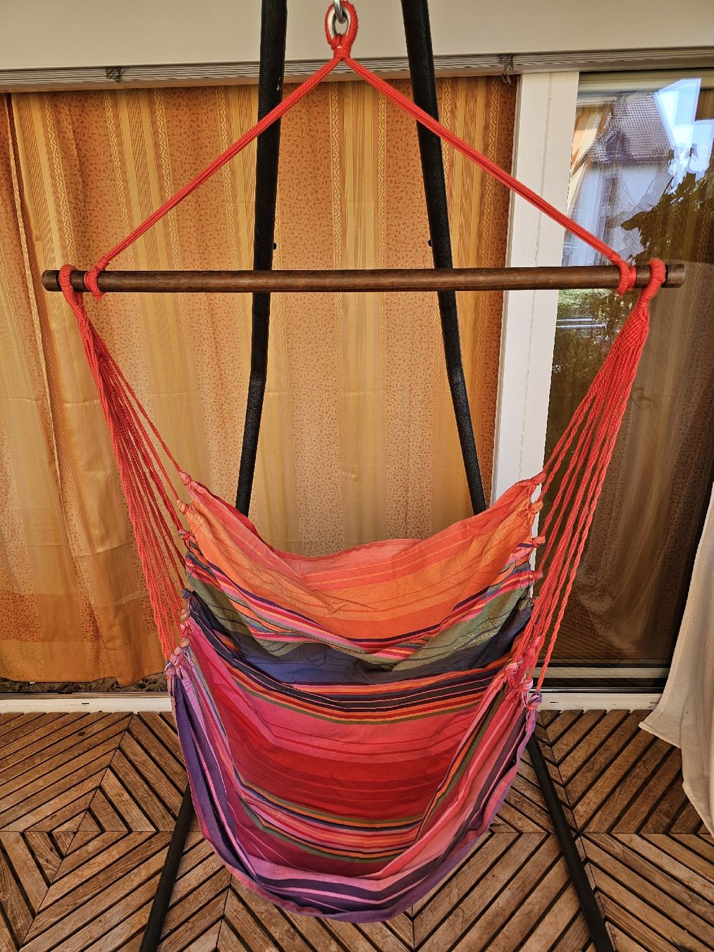 Sièges suspendus: Fauteuil suspendu hamac toile coton support métal – D'occasion à Gland par Vee_0 1
