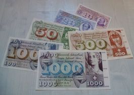 Lot ++ 6 alte Banknoten aus der Schweiz ab 1971