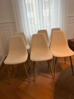 Stühle für Esstisch, 6 Stück, beiger Stoff