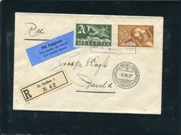 1927 Flugbrief von St. Gallen nach Basel