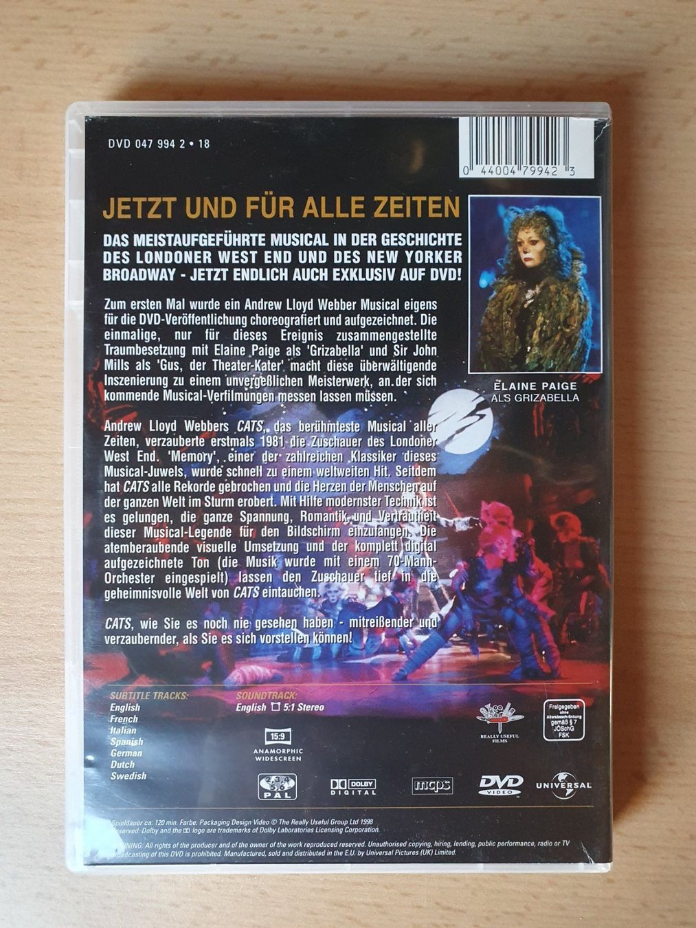 Alle DVDs: DVD Cats - Andrew Lloyd Webber – Gebraucht aus St. Margarethen TG von Schachmatt 1