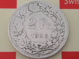 2 Franken 1886 -ss, nur 1,0 Mio!