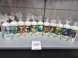 354 Posten Sternzeichen-Kerzen aus Liquidation