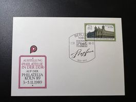 DDR Sonderpostkarte und-stempel Berlin  1990  (R630)