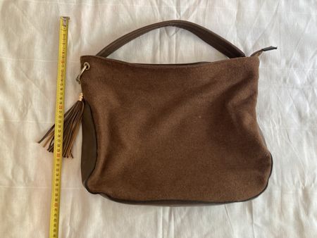 Hobo Handbag Brown Textile Shoulder Bag
