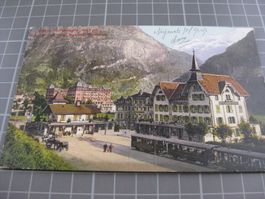 AK Grindelwald mit Bahnhof und Zug 