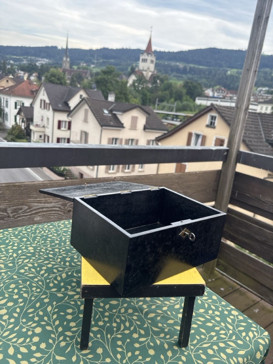 Casse di trasporto: Holzschatulle schwarz mit Schloss gebraucht – Usato da Rorschach venduto da Richie88
