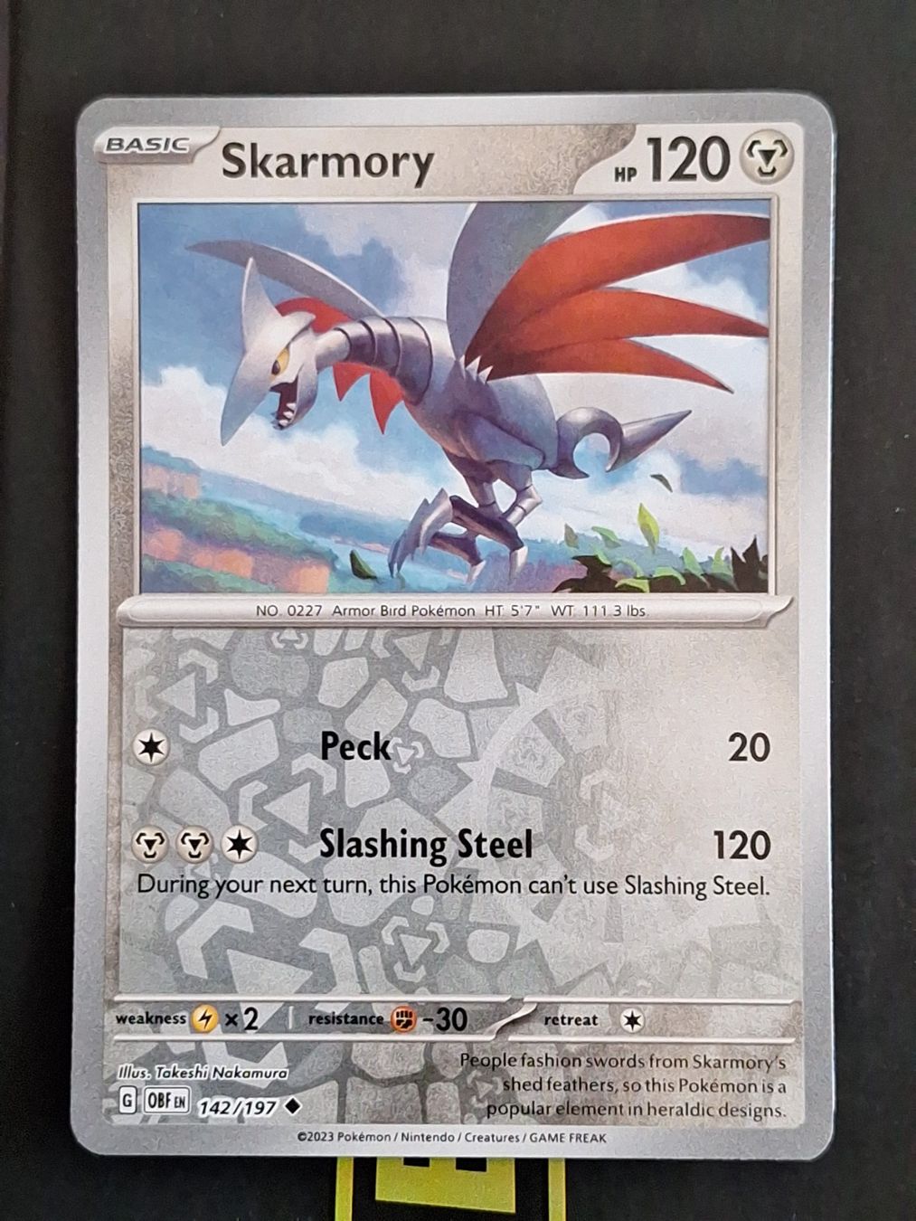 Pokémon Carte collezionabili: Skarmory - Pokemon Reverse Holo Obsidian Flames – Usato da Altstätten SG venduto da GGsGameshop