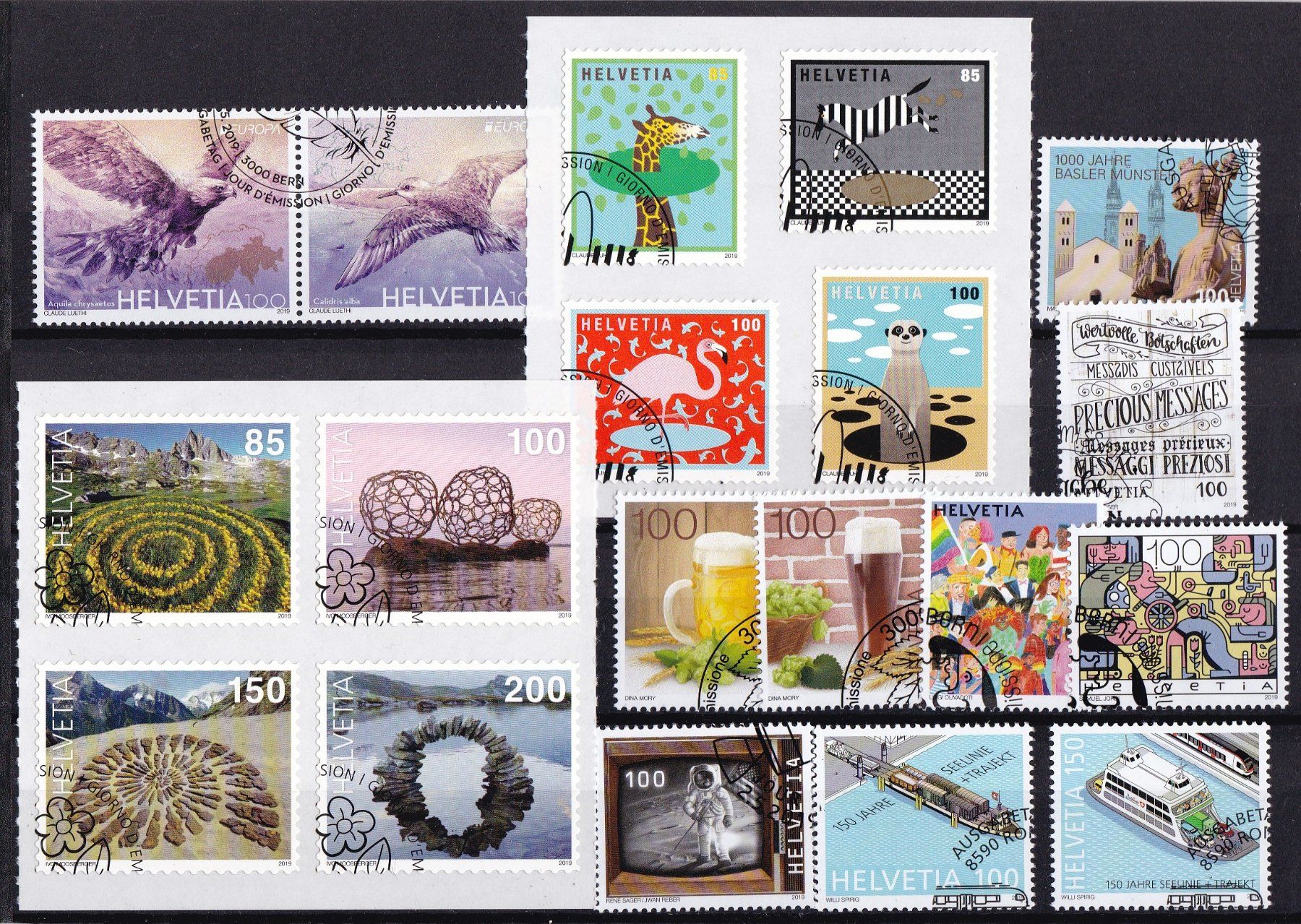 Tutti i francobolli: CH Briefmarken Lot 2019, ET – Usato da Münchwilen AG venduto da Nesar 1