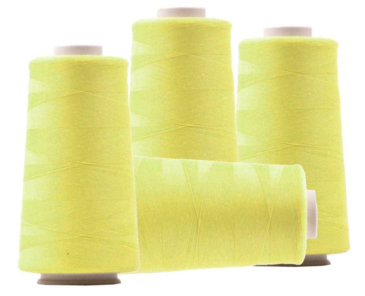 Cordicelle & Fili: Overlockgarn, 3000m, Polyester - zitronen-gelb 01 – Nuovo (secondo la descrizione) da Leimbach TG venduto da ziernaht