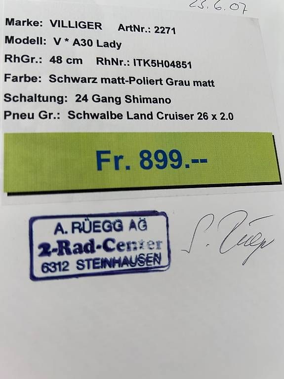 Biciclette: Villiger Damenvelo – Usato da Walchwil venduto da big_fq8d 2