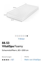 2er Set Matratze VitaliSpa Foamy 7-Zonen 80x200 cm neuwertig