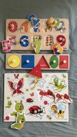 3 Holzpuzzles für Kinder – Zahlen, Formen & Tiere