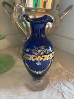 Antiker Murano Glas Krug mit Email Malerei Rosen