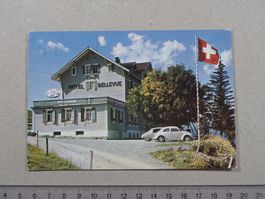 Axalp, Hotel Bellevue, 1973, Auto, VW Käfer, Flagge