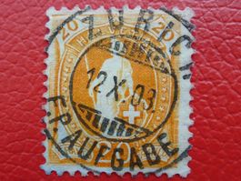 Stehende Nr.94Ab mit idealem Vollstempel von ZÜRICH, +Expert