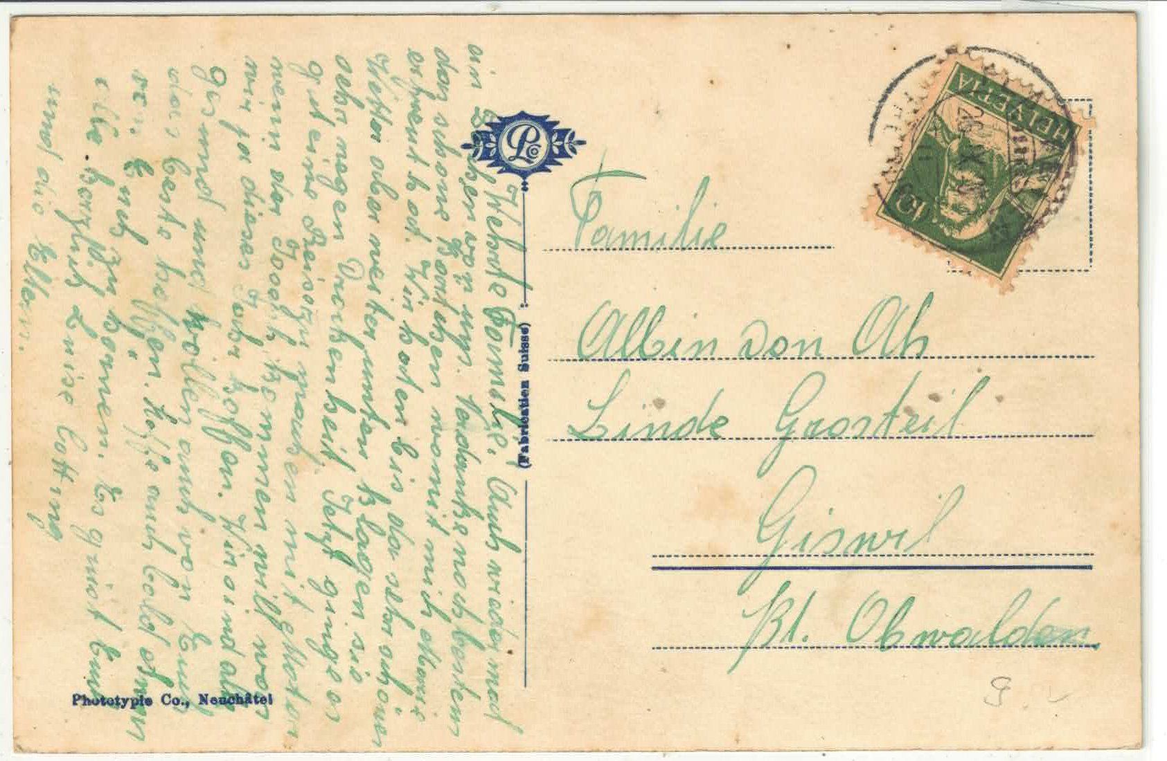Cartoline postali: Planfayon - Plaffeyen - Vue generale – Usato da Ettingen venduto da Kartenplanet 1