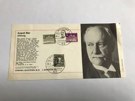 briefmarke, ganzsache 22.5.1968, august bier chirurg