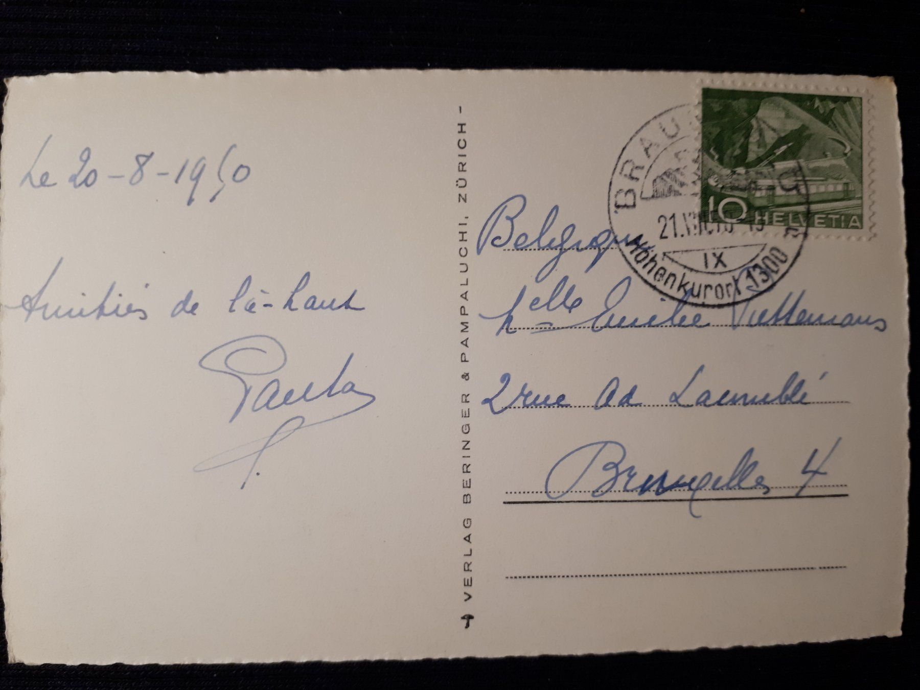Ansichtskarten: BRAUNWALD 1950 - SESSELBAHN – Gebraucht aus Ponto Valentino von giorgia06 1