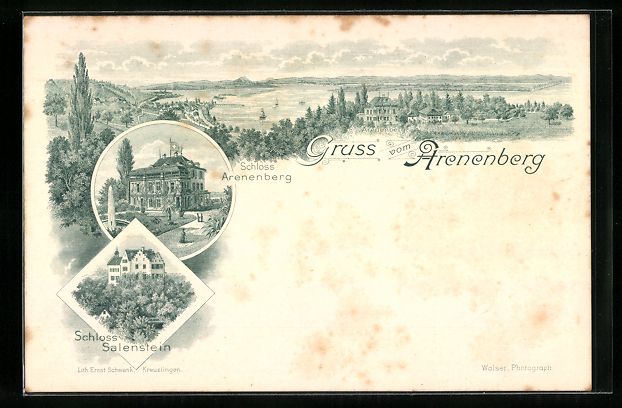 Cartoline postali: Litho Arenenberg, Schloss Arenenberg und – Usato da Berlin venduto da bartko-reher