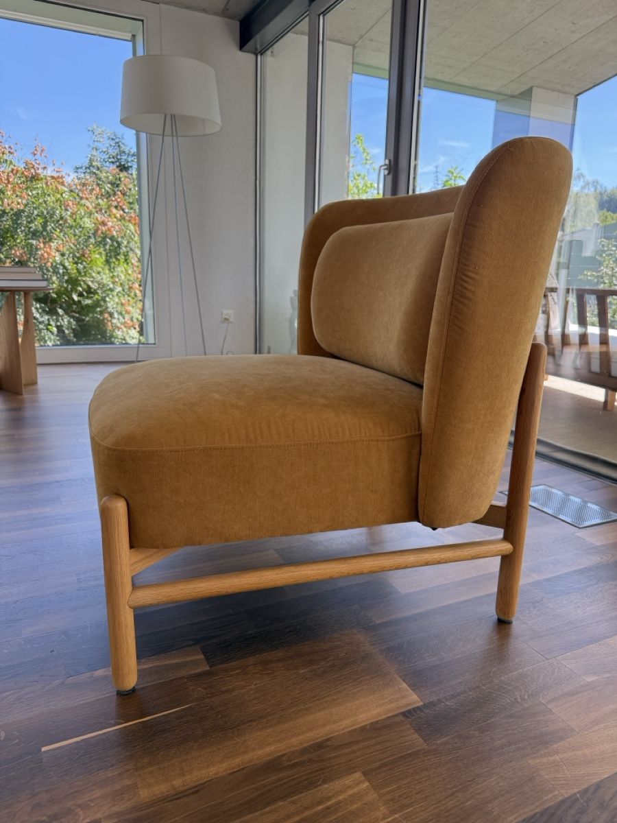 La Redoute Poltrone: Okerfarbener Sessel aus Samt – Usato da Stadel venduto da Atropa1969 4