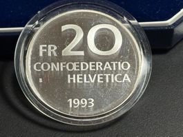 13., 1 Münze 20 Franken 1993, 835 Silber, 20 Gramm