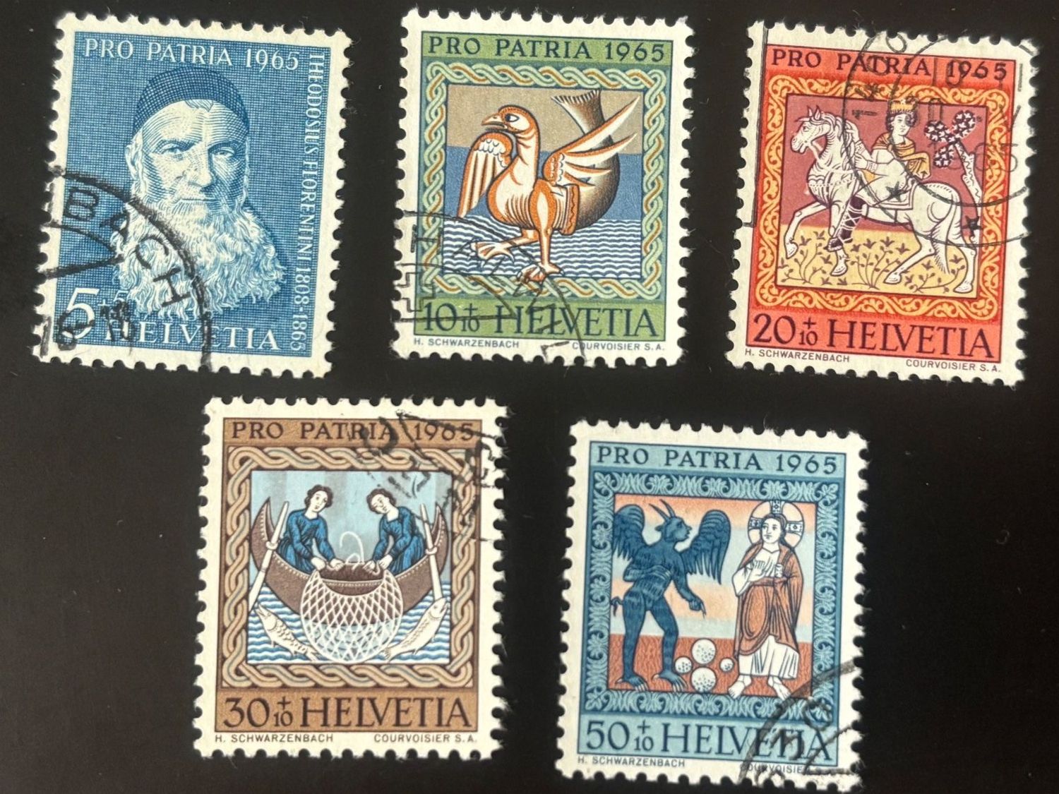 Tutti i francobolli: PP1965 série oblitérée Zu B123-B127 – Usato da Bulle venduto da Claude1630