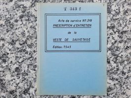 Prescription d'entretien de la veste de sauvetage