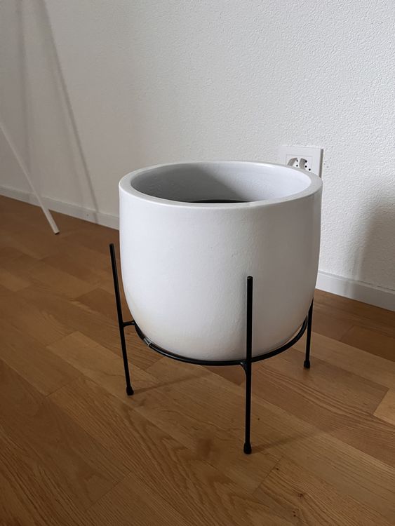 Sagebrook Home Keramik-Übertopf Mit Ständer – 13,3 Cm, Gesprenkelt Weiß, Shabby Chic