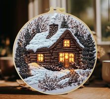DIY-Stickerei-Set-Haus im Schnee-Geschenk-Dekoration-Sticken