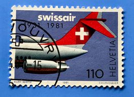 Nr.653   50 Jahre SWISSAIR GESTEMPELT Sonderpostmarken I 
