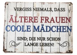 Ältere Frauen - coole Mädchen - Holzschild  (neu/OVP)