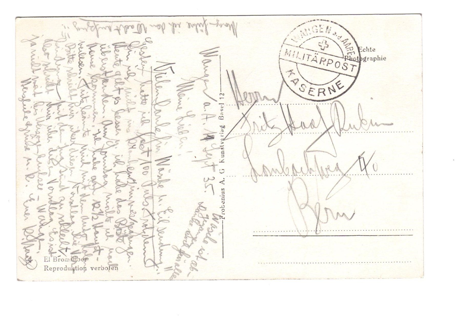 Cartoline postali: Alte Ansichtskarte Wangen a.A. mit Militärpoststempel – Usato da Büetigen venduto da philat 1