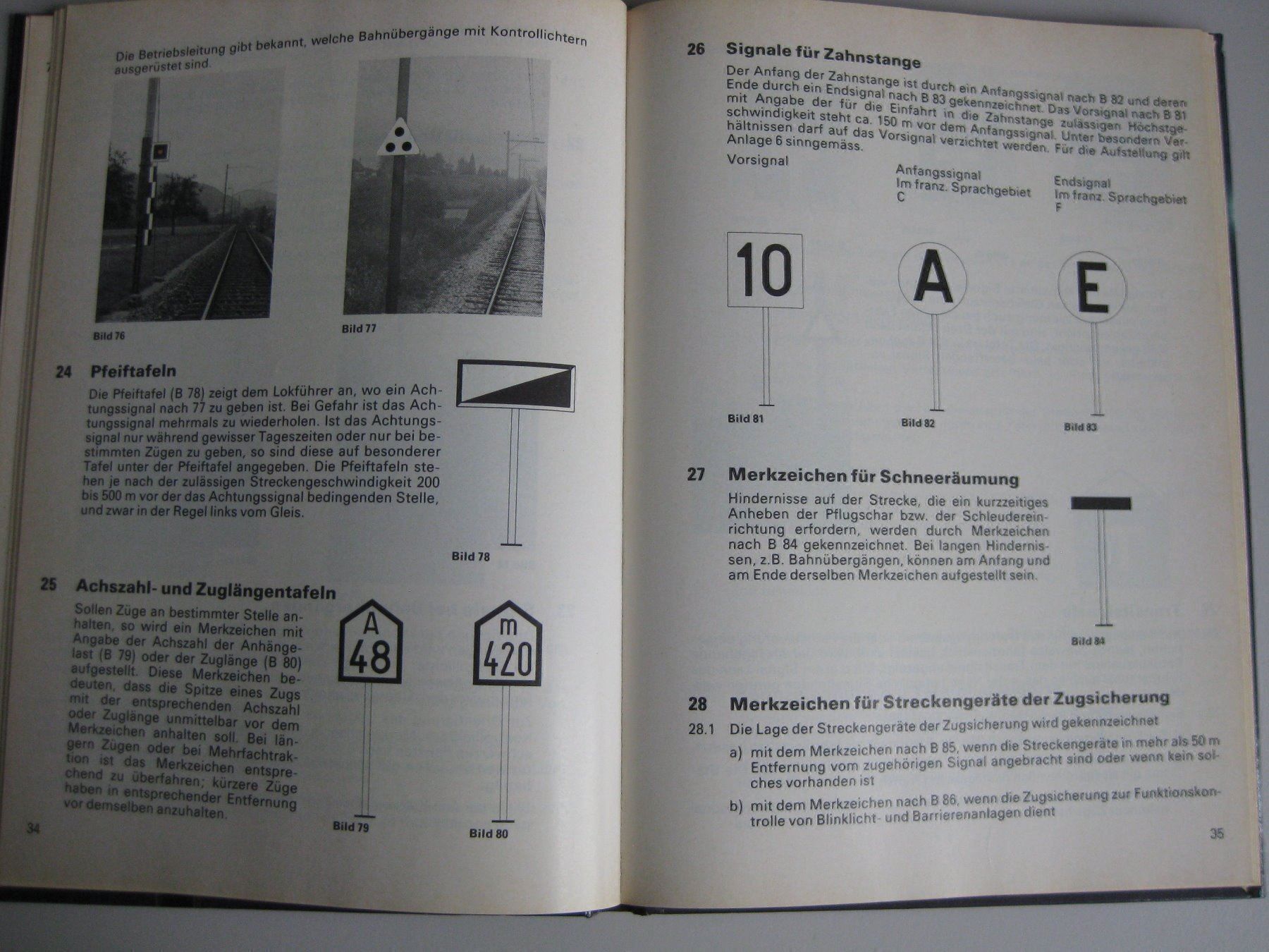 Libri: Signalbuch der SBB oder I segnalli,D oder I Ausgabe von 1982 – Usato da Buchs ZH venduto da swiss-train 5