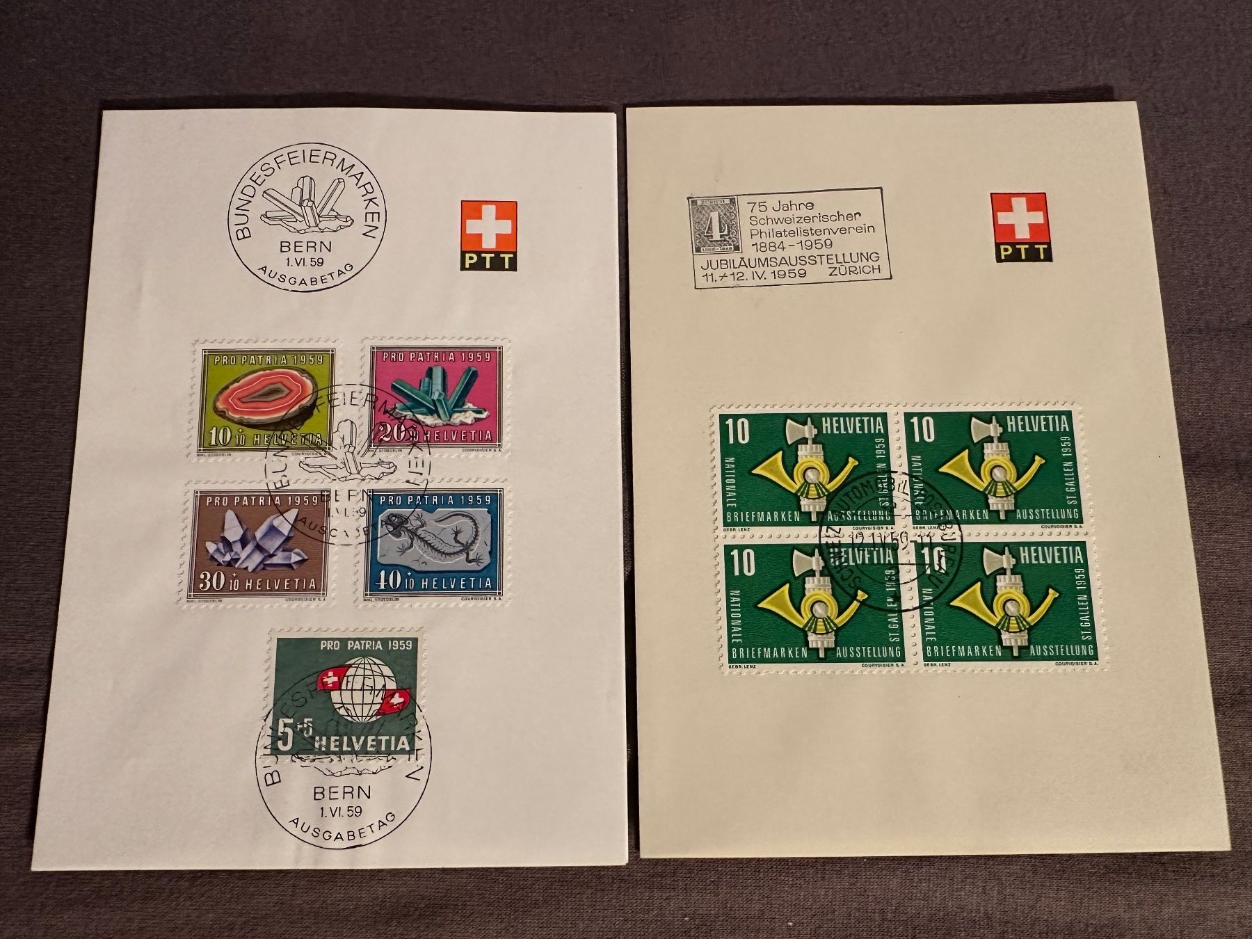 Tutti i francobolli: PTT 1959 Pro Patria – Usato da Stettfurt venduto da 2442 1