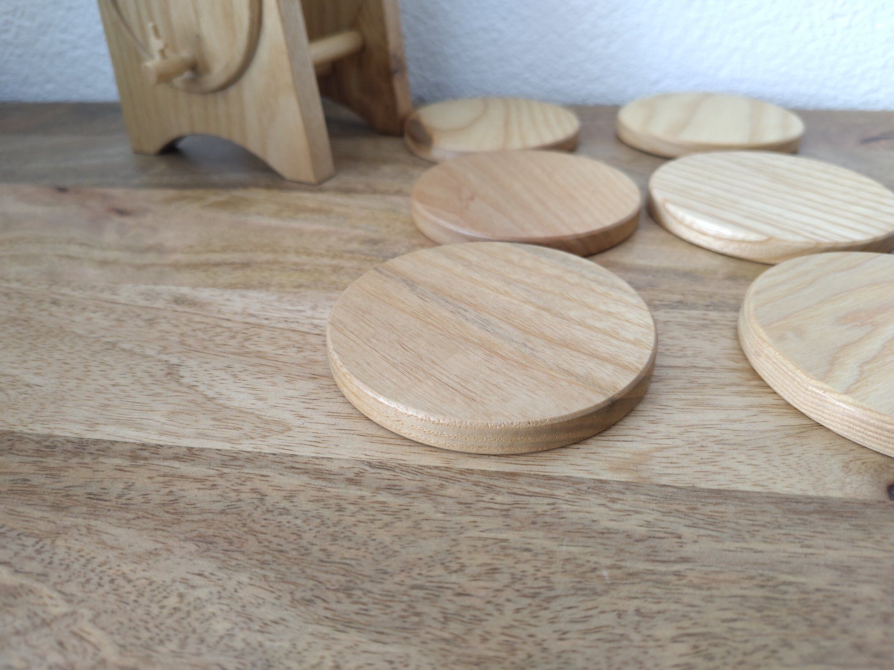Sottobicchieri: 6x Glas-Untersetzer Holzfass Fässchen Set – Nuovo (secondo la descrizione) da Wangen SZ venduto da scherpa1 6