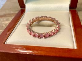 SEHR SCHÖNER MEMORYRING MIT SCHMUCKSTEINE GESTEMPELT 925