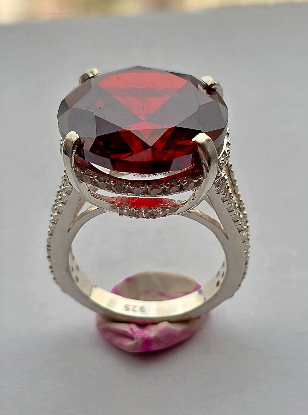 Anelli: Solitaire Ring mit rotem Topas – Nuovo (secondo la descrizione) da Zürich venduto da Benedikt21 6