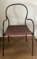 Vintage Gartenstuhl, Metall/Holz