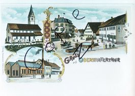 Gruss aus Oberwinterthur - (Lithoansicht um 1900)