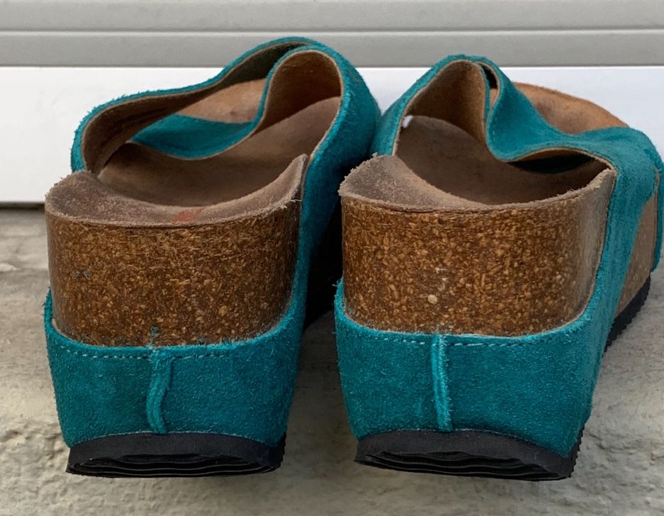 Merrell Damenschuhe: Superbe mule MERRELL cuir nubuck turquoise compensée n.37 – Gebraucht aus Martigny von only__you 3