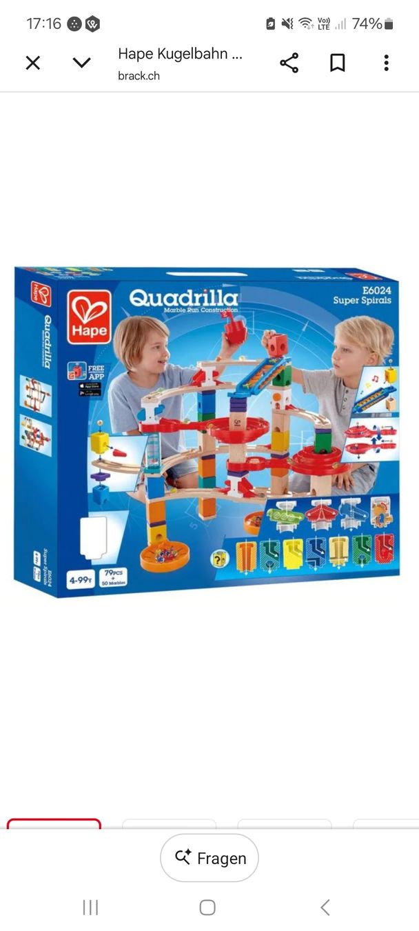 Quadrilla Spielzeuge: Quadrilla Kugelbahn – Gebraucht aus Andwil SG von schreinermeister