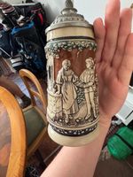 Bierseidel / Bierkrug mit Zinndeckel, Vintage, Top Zustand!