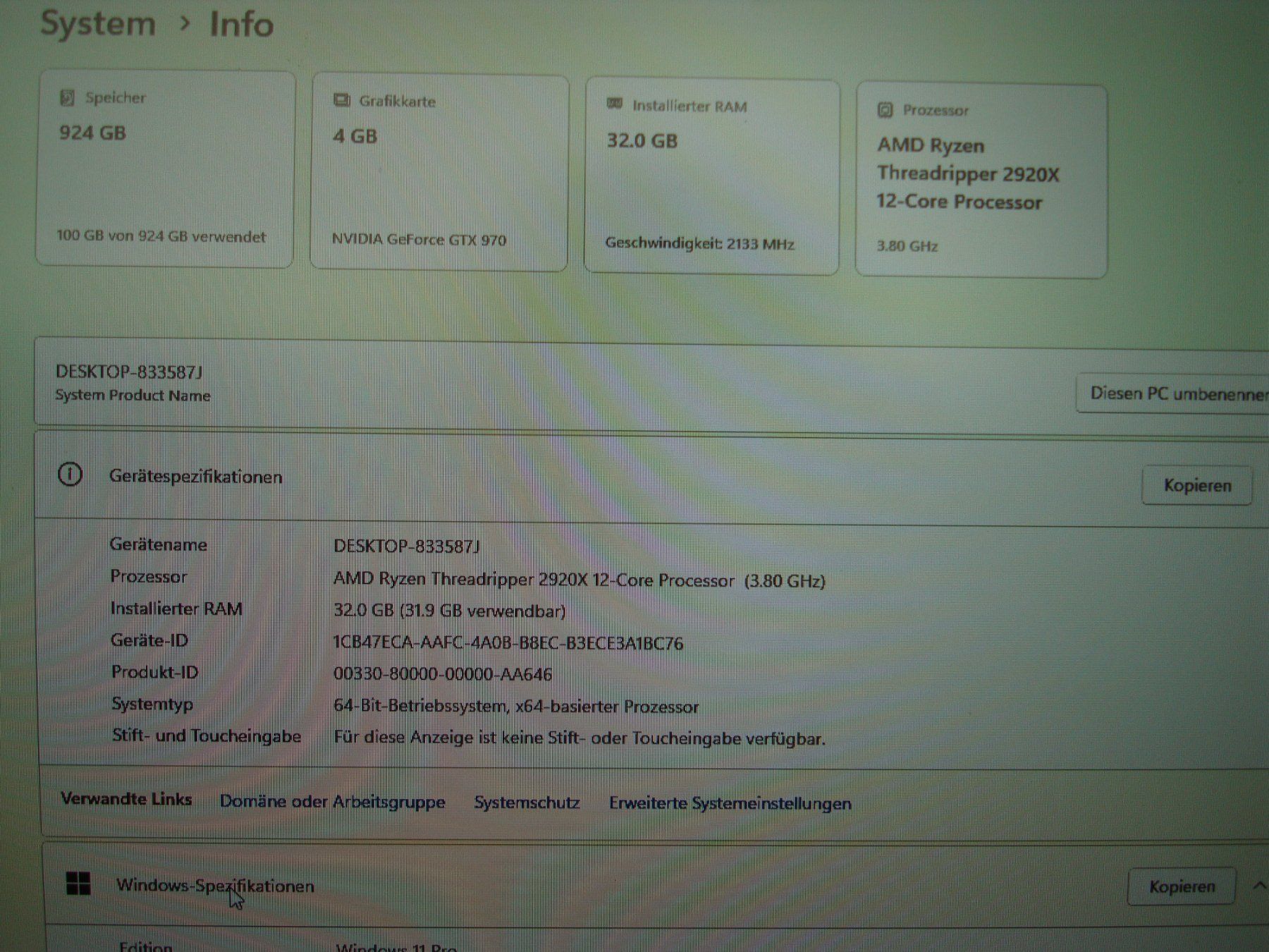 PC: PC mit ASUS Mainboard mit 12 Gen. Prozessor RyRyzen Threadri – Usato da Zürich venduto da Kazanlak 3