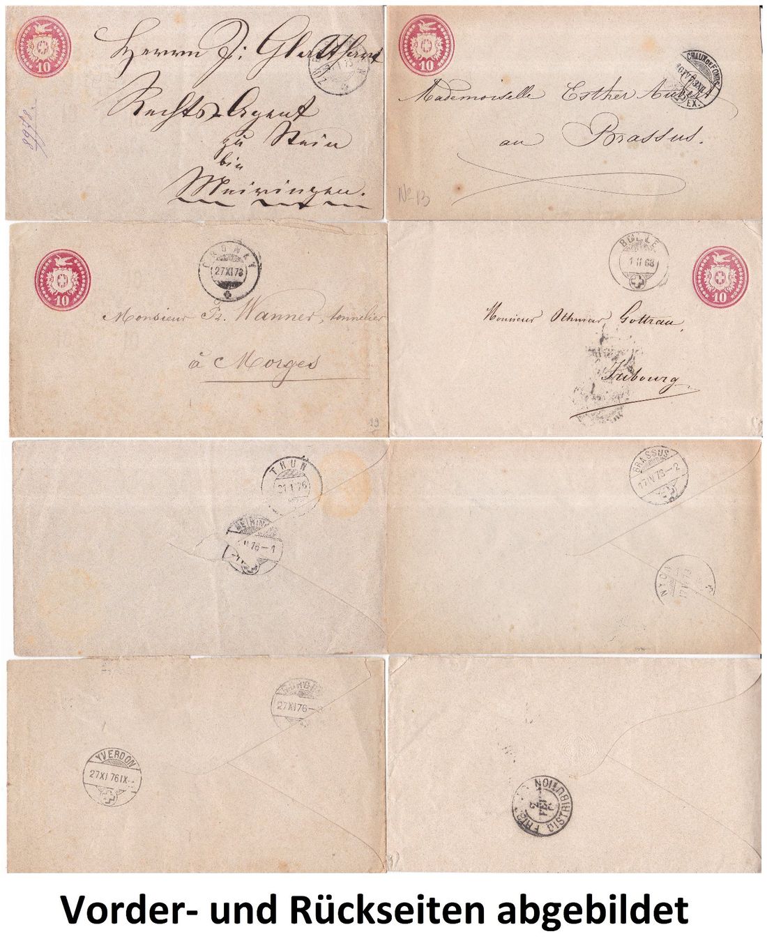 Alle Briefmarken: 30 Stk. Alte CH Briefe, Postkarten, Belege – Gebraucht aus Münchwilen AG von Nesar 2